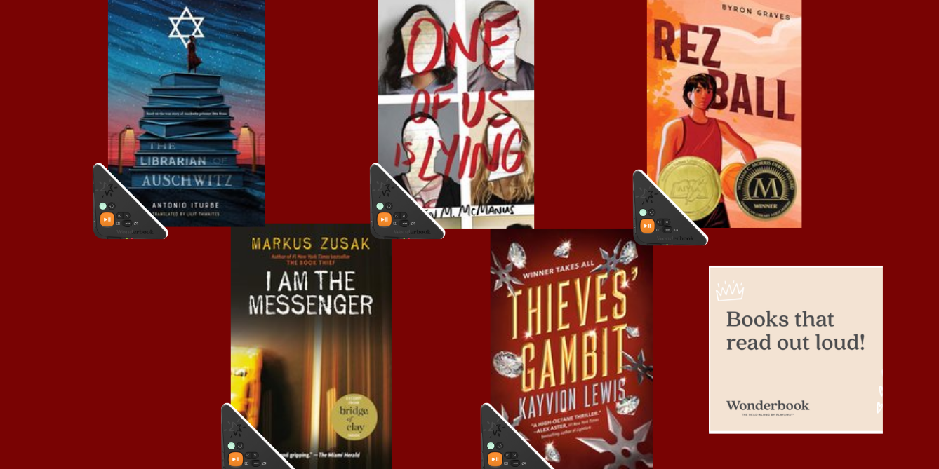 wonderbooks for teens shows five different books