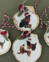 Decoupaged scallop shell